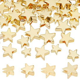 64шт 4 стиль латунные бусины, звезда