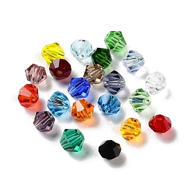 Transparent Glass Beads, Bicone