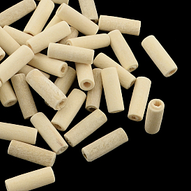 Perles de tube en bois naturel non teintes, sans plomb, 12x4mm, trou: 2 mm, environ 5000 pcs / 500 g