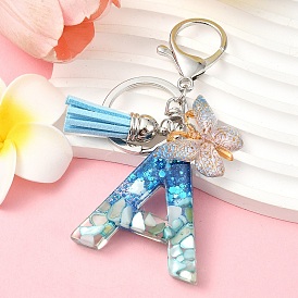 Брелок из смолы и акрила, с застежкой из сплава и кольцами