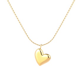 Minimalist Heart Pendant 18K Gold Plated Necklace for Women