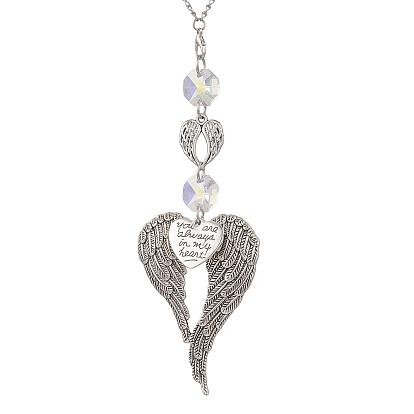 Подвесные ловцы солнца в форме ангельских крыльев в тибетском стиле, стеклянные восьмиугольные бусины для наружного и садового декора