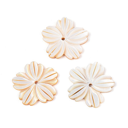 Резные подвески из натуральных желтых ракушек, 