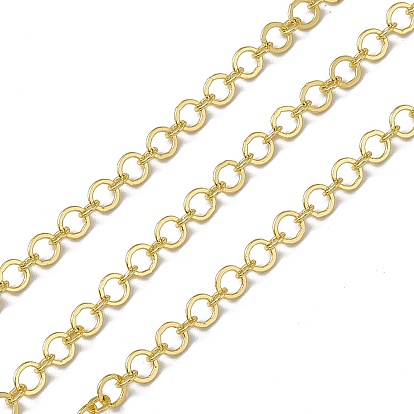 Brass Circle Ring Link Chains, with Spool, Soldered, Long-Lasting Plated, Cadmium Free & Nickel Free & Lead Free