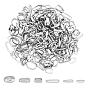 180Pcs 6 Style 304 Stainless Steel Quick Link Connectors