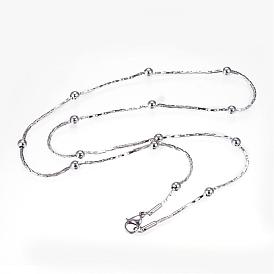 304 Stainless Steel Necklaces, with Lobster Clasps, Coreana Chain Necklaces