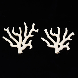 Pendentifs acryliques opaques, demi-trou, en forme de corail