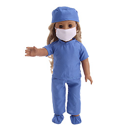 Cloth Doll Surgical Gowns Outfits, for 18 inch Girl Doll Cosplay Medical Staff Dressing Accessories