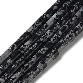 Synthetic Snowflake Obsidian Beads Strands, Column