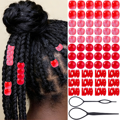 1пакет пластиковый инструмент для плетения косичек, Набор инструментов для закручивания волос и расчески для плетения волос, для аксессуаров для укладки волос, с 120шт. акриловыми бусинами
