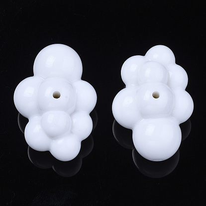 Opaque Acrylic Beads, 3D Cloud Shapes