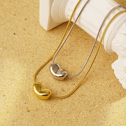 Элегантные 304 подвески в виде бобов любви из нержавеющей стали для ежедневного ношения у женщин