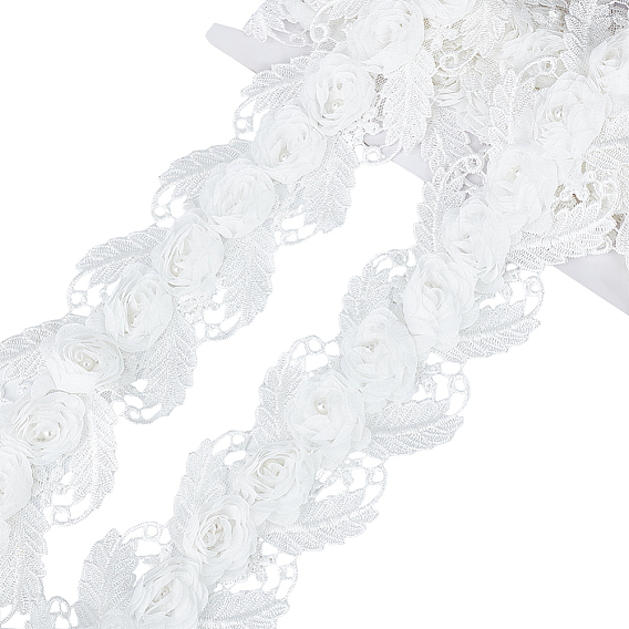 3 ярды из полиэстера с цветочной кружевной отделкой, с пластиковым буртиком, аксессуары для одежды