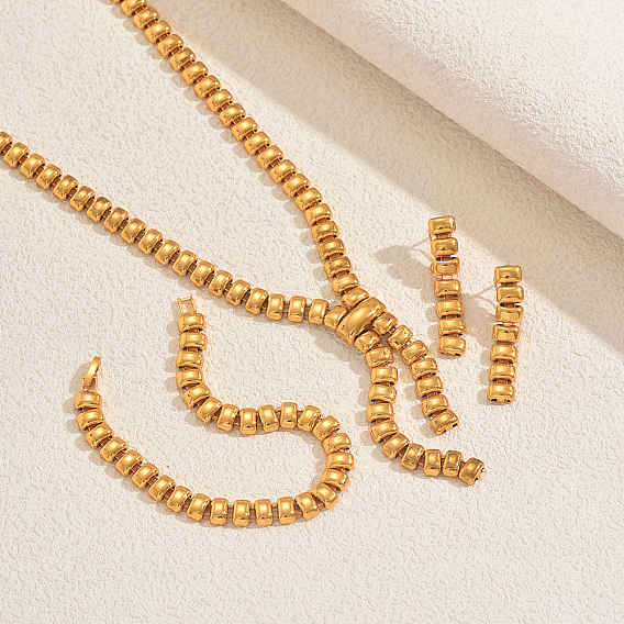 Комплекты прямоугольных браслетов, серег и ожерелий из сплава для женщин