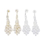 Brass Micro Pave Cubic Zirconia Stud Earrings, Leaf