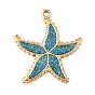 304 Подвески из нержавеющей стали с эмалью и блестками, прелести морская звезда, вакуумное покрытие pvd