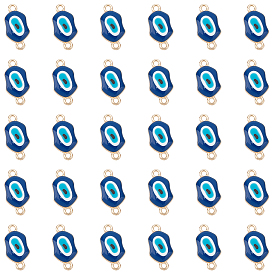 50Pcs Alloy Enamel Links Connectors, Lip with Evil Eye, Golden