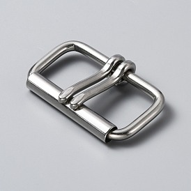 Boucles à rouleaux en acier inoxydable, 2 boucle ardillon pièce pour hommes accessoires de ceinture de bricolage, rectangle