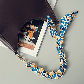 Шелковый шарф с металлической цепочкой и ремешком на ручке для кошелька, для аксессуаров замены сумочки