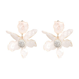 Fashionable and Popular White Orchid Ear Clip - European and American Style