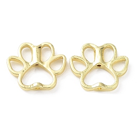 Rack Plating Brass Bead, Long-Lasting Plated, Paw Print