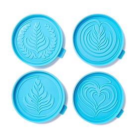Silicone Cup Mat Molds, Resin Coaster Molds, for UV Resin & Epoxy Resin Craft Making, Flat Round