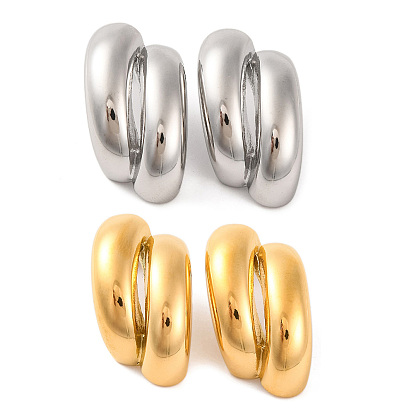 304 из нержавеющей стали серьги, двойной С-образный