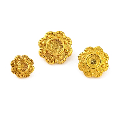 Латунные колпачки для бусин, настройки кабошона, без свинца и без кадмия, цветок