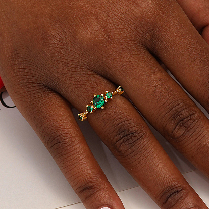 Манжеты из латуни с микро паве кубический цирконий для женщин, плоско-круглые