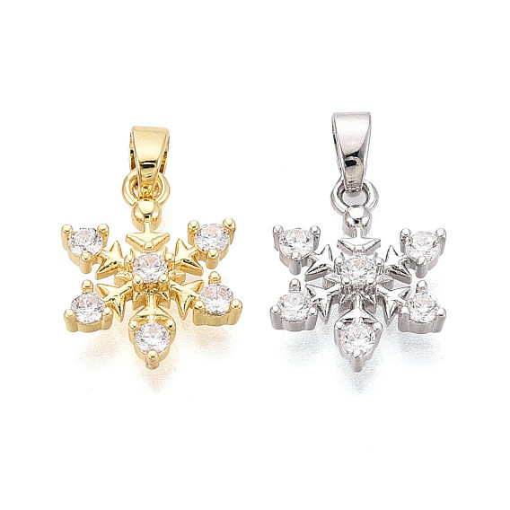 Латунные микропаве прозрачные кубические циркониевые подвески, прелести снежинки