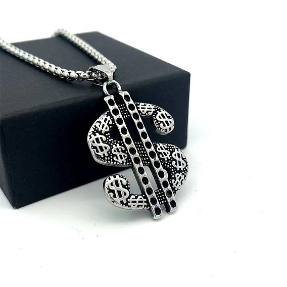 Подвески в стиле хип-хоп 304 из нержавеющей стали в виде знака доллара для мужчин и женщин.