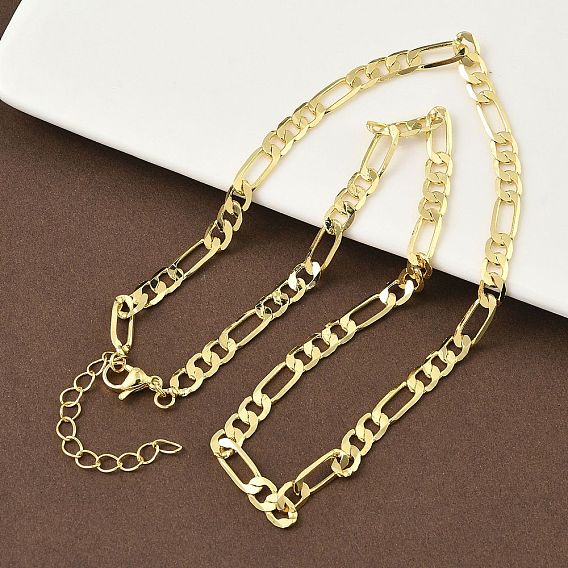 5Мм латунные цепочки Фигаро для женщин, стойки покрытие, долговечный, без свинца и без кадмия