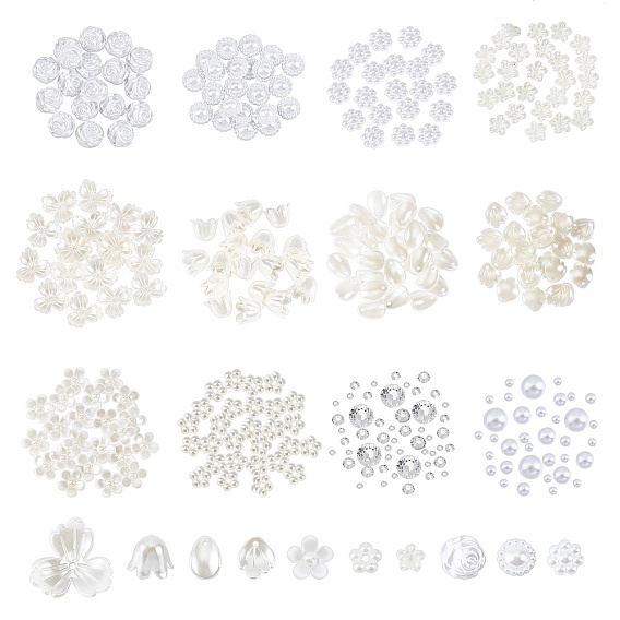 ARRICRAFT Cabochons Kit for DIY Jewelry Making Finding Kit, Including Resin & Resin Rhinestone & ABS Plastic & Acrylic Cabochons, Resin Charms & Bead Caps
