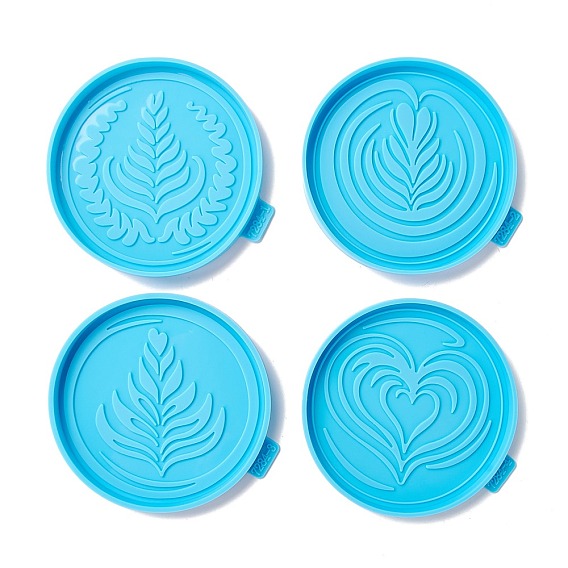 Silicone Cup Mat Molds, Resin Coaster Molds, for UV Resin & Epoxy Resin Craft Making, Flat Round