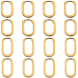 8 Pairs 2 Colors 304 Stainless Steel Huggie Hoop Earrings, Oval