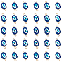 50Pcs Alloy Enamel Links Connectors, Lip with Evil Eye, Golden