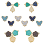 Messingverbinder Stecker, mit Druzy-Harz, golden, Mischformen