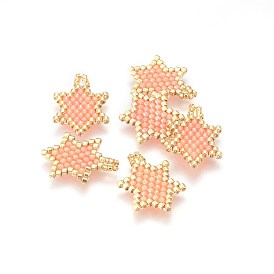 Подвески из японского бисера miyuki & toho ручной работы, Ткацкий станок, гексаграмма