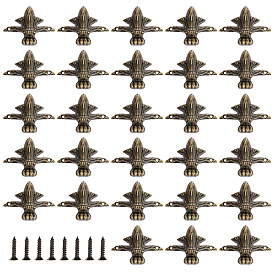 Защитные уголки коробки из цинкового сплава, для мебели украшения шкатулки, с винтом