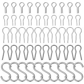 80 pièces 5 styles crochets en acier inoxydable en forme de S