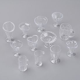 Minibecher aus Kunststoff, Tonform, für DIY Eisbecher Sahneton Zubehörbehälter