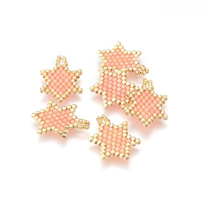 Подвески из японского бисера miyuki & toho ручной работы, Ткацкий станок, гексаграмма