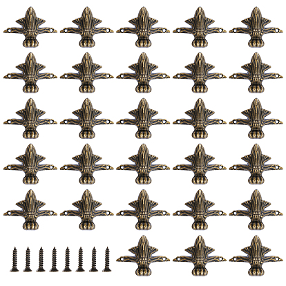 Защитные уголки коробки из цинкового сплава, для мебели украшения шкатулки, с винтом