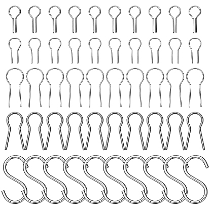 80 pièces 5 styles crochets en acier inoxydable en forme de S