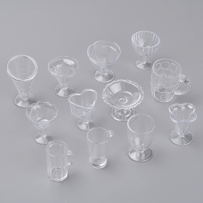 Minibecher aus Kunststoff, Tonform, für DIY Eisbecher Sahneton Zubehörbehälter
