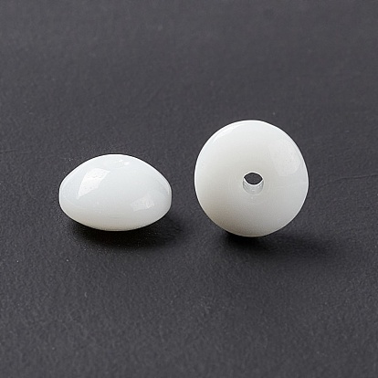 Perles de verre opaques, plat rond/abaque