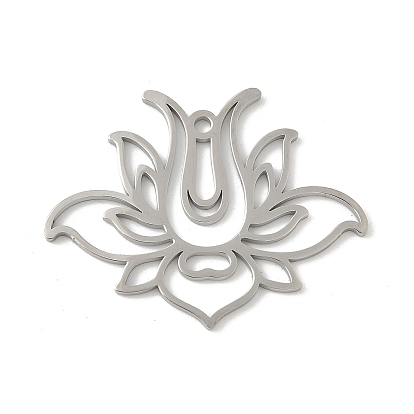 304 подвески из нержавеющей стали, очарование лотоса, лазерная резка, ионное покрытие (ip)
