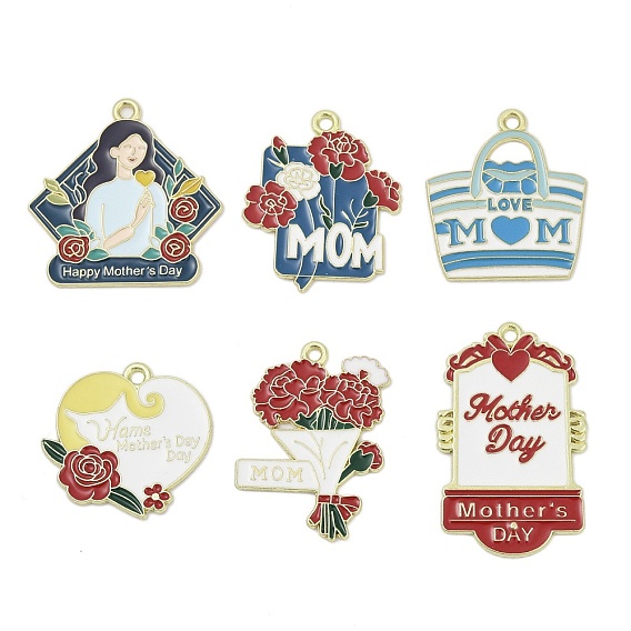 Подвески из сплава с эмалью ко Дню матери