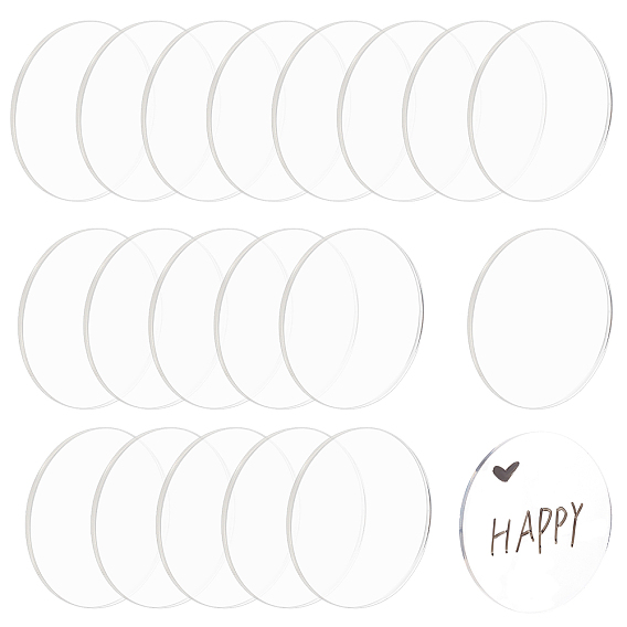 Transparent Acrylic Display Base, Circle Blank Discs