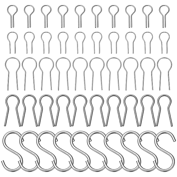 80Pcs 5 Styles Stainless Steel S-shape Hooks